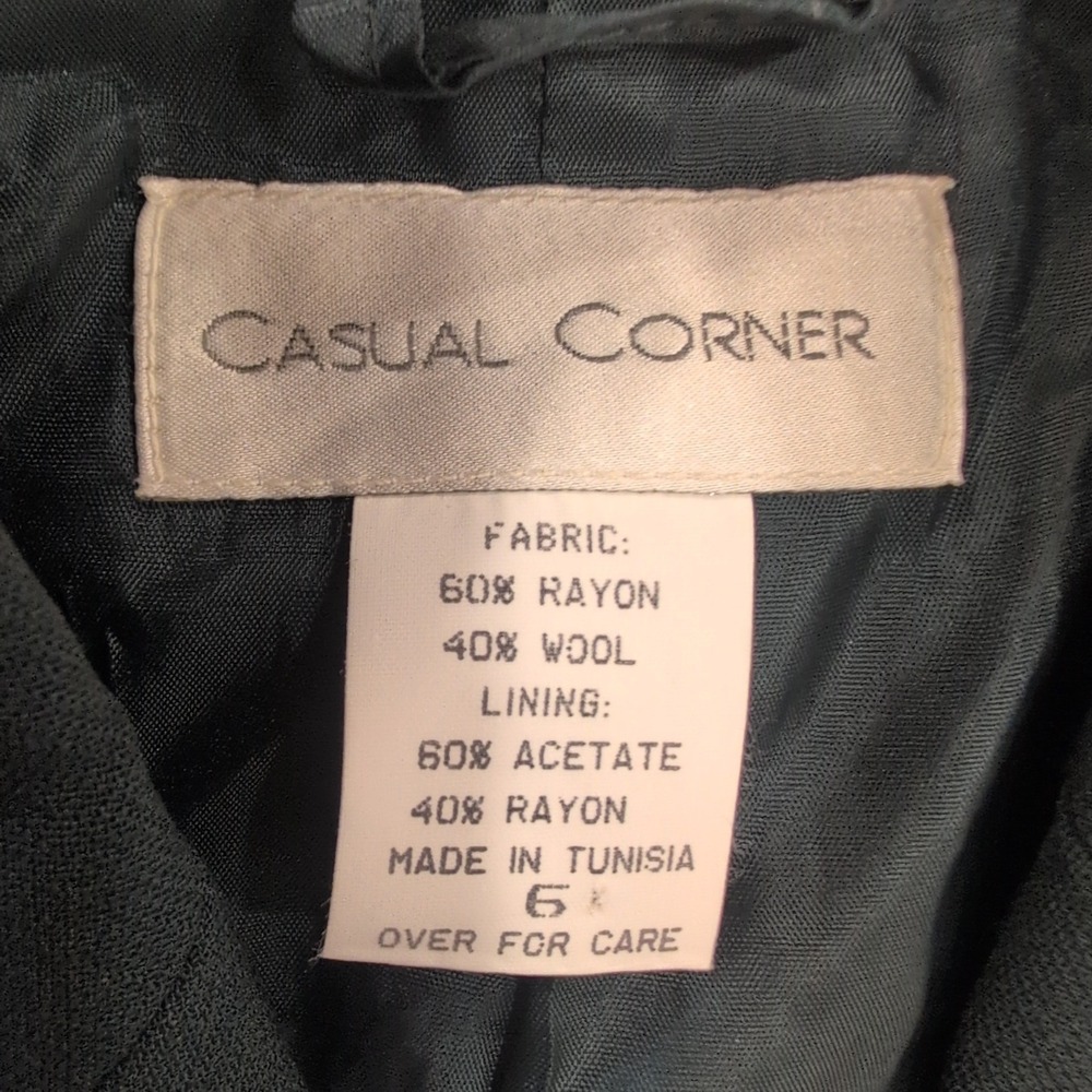 Casual Corner Women's Black Wool Blend Suit Jacket & Skirt Set Size 8 - Picture 2 of 4